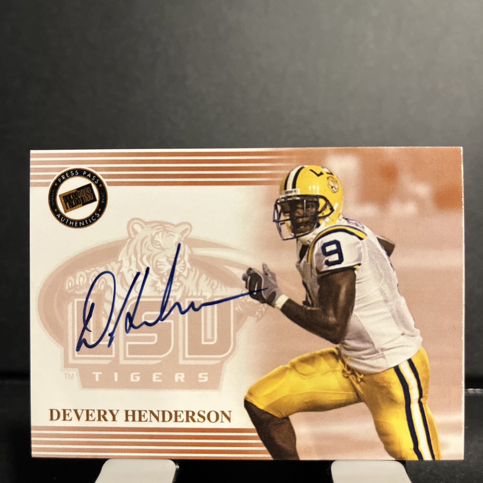 Devery Henderson Press Pass Certified Autograph # Bronze