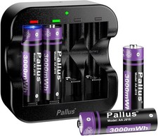 AA Rechargeable Lithium Batteries, High Capacity 3000mWh, Double A Battery, wit 23.43 per battery