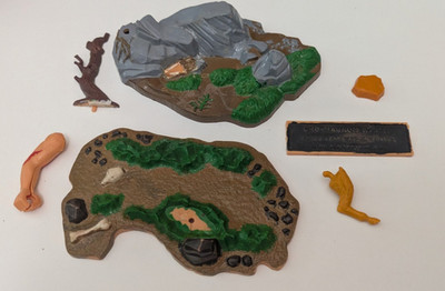 Aurora Prehistoric Scenes Cave Styrene Plastic Vtg 1970s Lot of 7