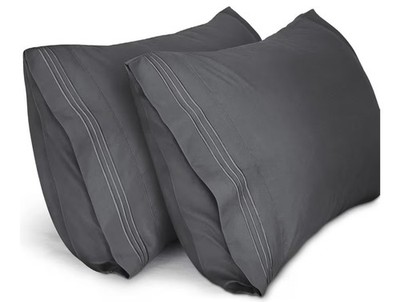 LIREX Kissenbezüge 101x50cm Mikrofaser Bettkissenbezüge 2er Pack dunkelgrau