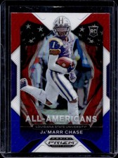 2021 Prizm Draft Picks Ja'Marr Chase RC Red White and Blue All American #185