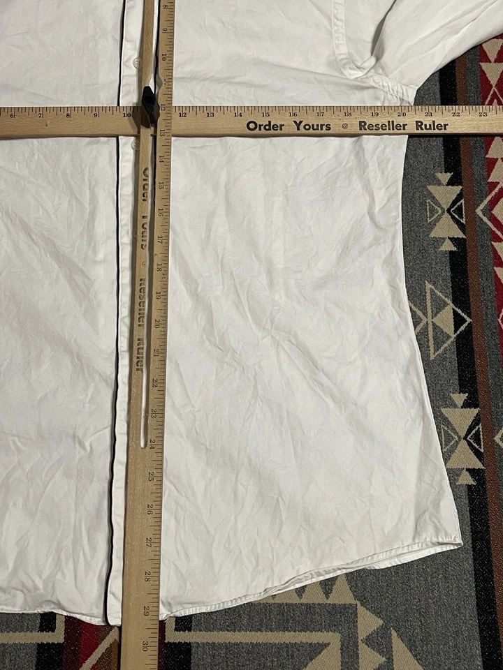 Gucci Tom Ford Italy White Cotton Dress Shirt Black Piping Trim Size 42 16.5 T45 - Image 2 of 4