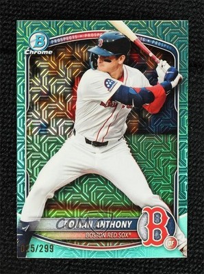 2025 Bowman Chrome Prospects Mega Box Aqua Mojo Refractor /299 Roman Anthony 1v3