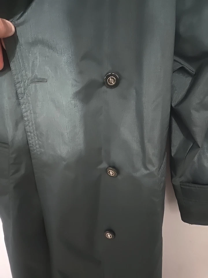 Vintage Women’s Trench Coat Size 8 Petite Fleet Street Emerald Green - Image 3 of 4