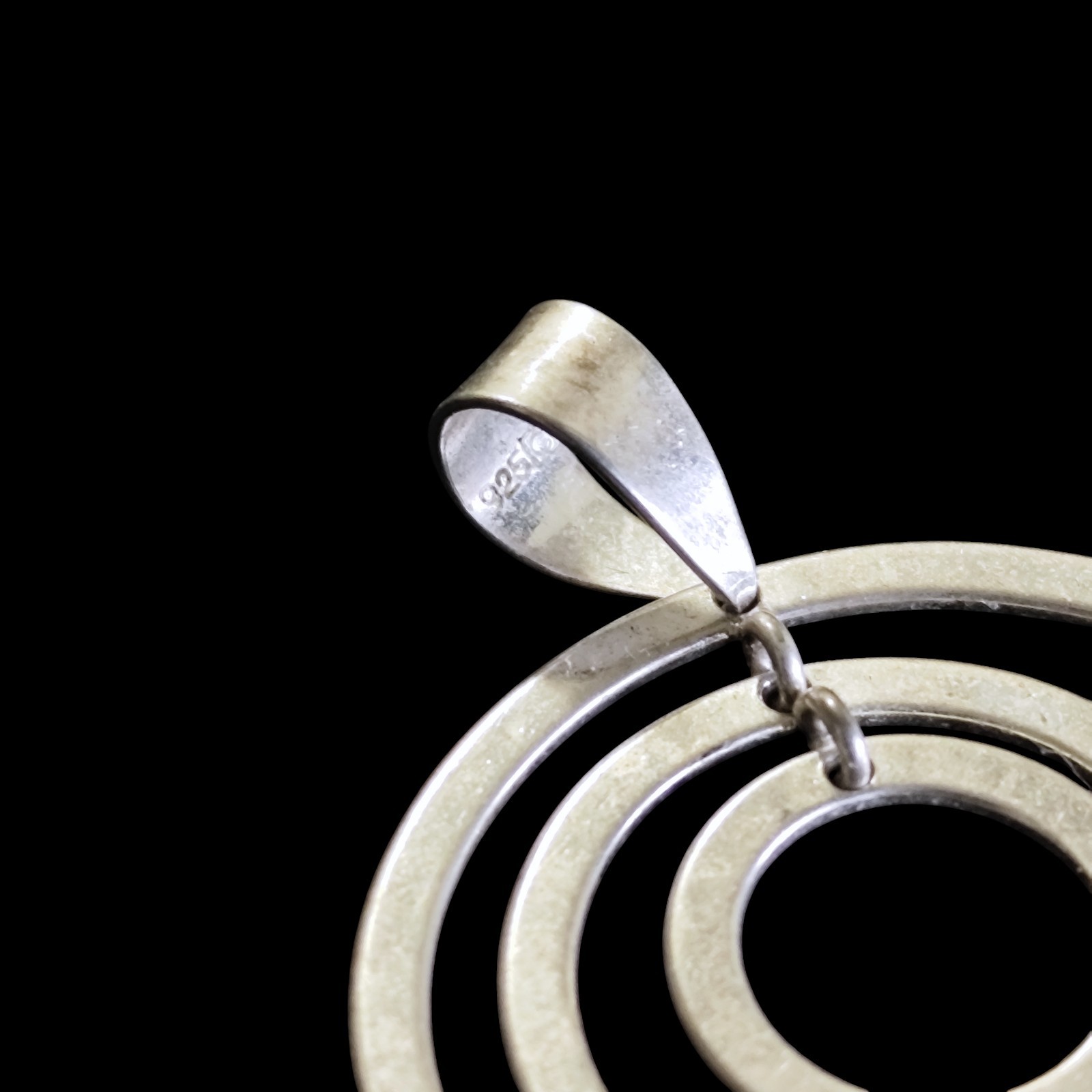 Sterling Silver Multi Circle Hoop Loop 925 Pendant - image 2