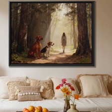 Labrador Framed Oil Painting Canvas Print Dog Wall Art Living Room Decor