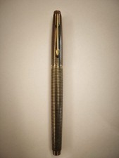 Parker 75 Sterling Silver Vermeil Cisele Fountain Pen Made In USA