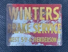 Winters Brake Service Fort Worth Tx Metal Smaltz Sign 24” x 18” Vintage