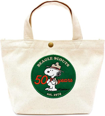 Hapitas Mini Tote Bento Lunch Bag Peanuts Snoopy Beagle Scouts weiß