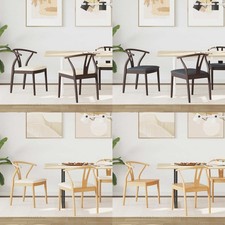 vidaXL Esszimmerstuhl 2 pcs Weiß und Weiß Massives Gummiholz