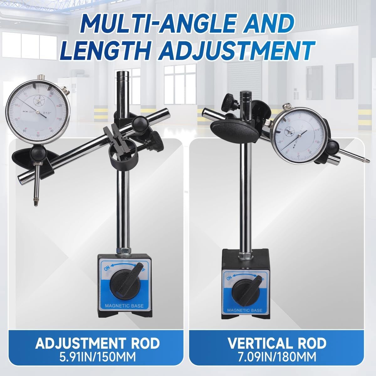Dial Indicator with Magnetic Base Holder Differential Backlash Gauge 0-1.0 Test