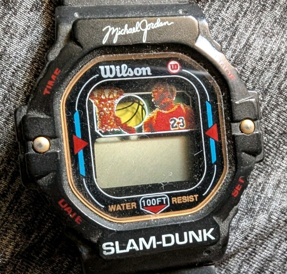 Michael Jordan GLO WATCH Wilson 当時物　保管品 Vintage Wilson Slam Dunk Michael Jordan watch Chicago Bulls | eBay