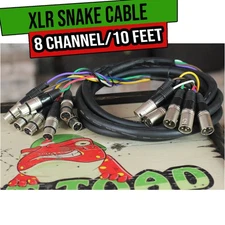 XLR Snake Cable Patch - FAT TOAD 8-Channel Pro Audio Mic Cord Mixer Sound Stage