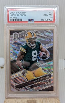 Josh Jacobs PSA 10 #/11 Wave -2024 Panini Spectra #42 FOTL POP 1 Packers  RARE!