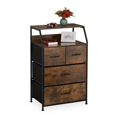 Kommode Schubladenkommode Sideboard Flurschrank 4 Schubladen Metallrahmen - Bild 1 von 4