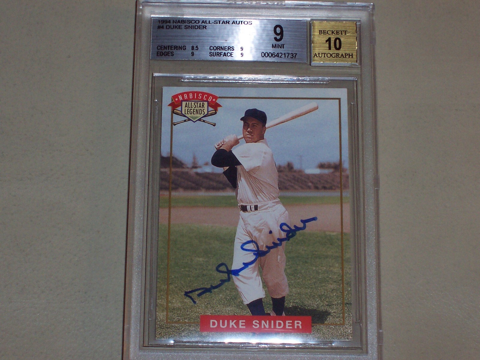 Duke Snider Autographed Signed All Stars - Nabisco All Star 1994 Limited Edition Baseball Graded 
