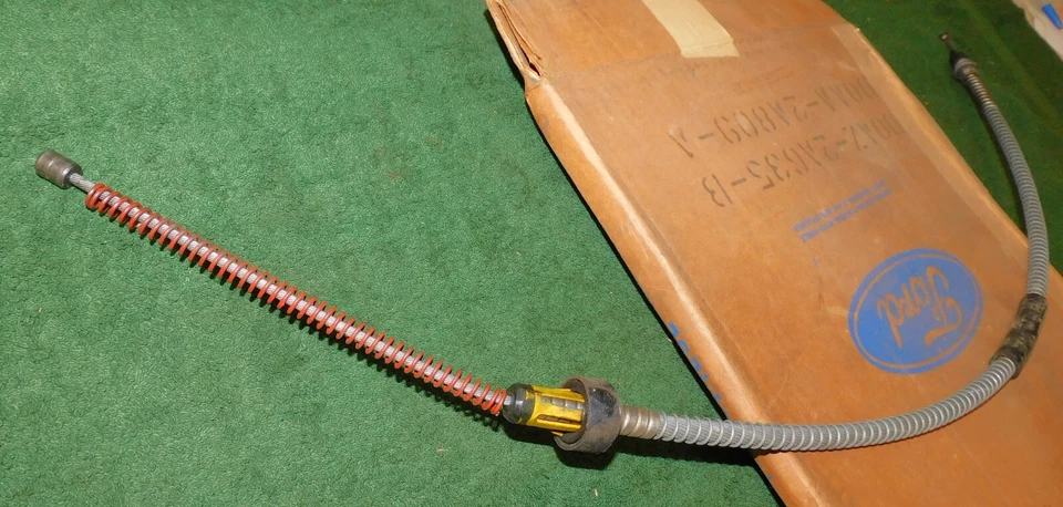 1970-1974 Ford Custom Galaxie 500 LTD Brougham NOS LH PARKING BRAKE REAR CABLE - Image 2 of 4