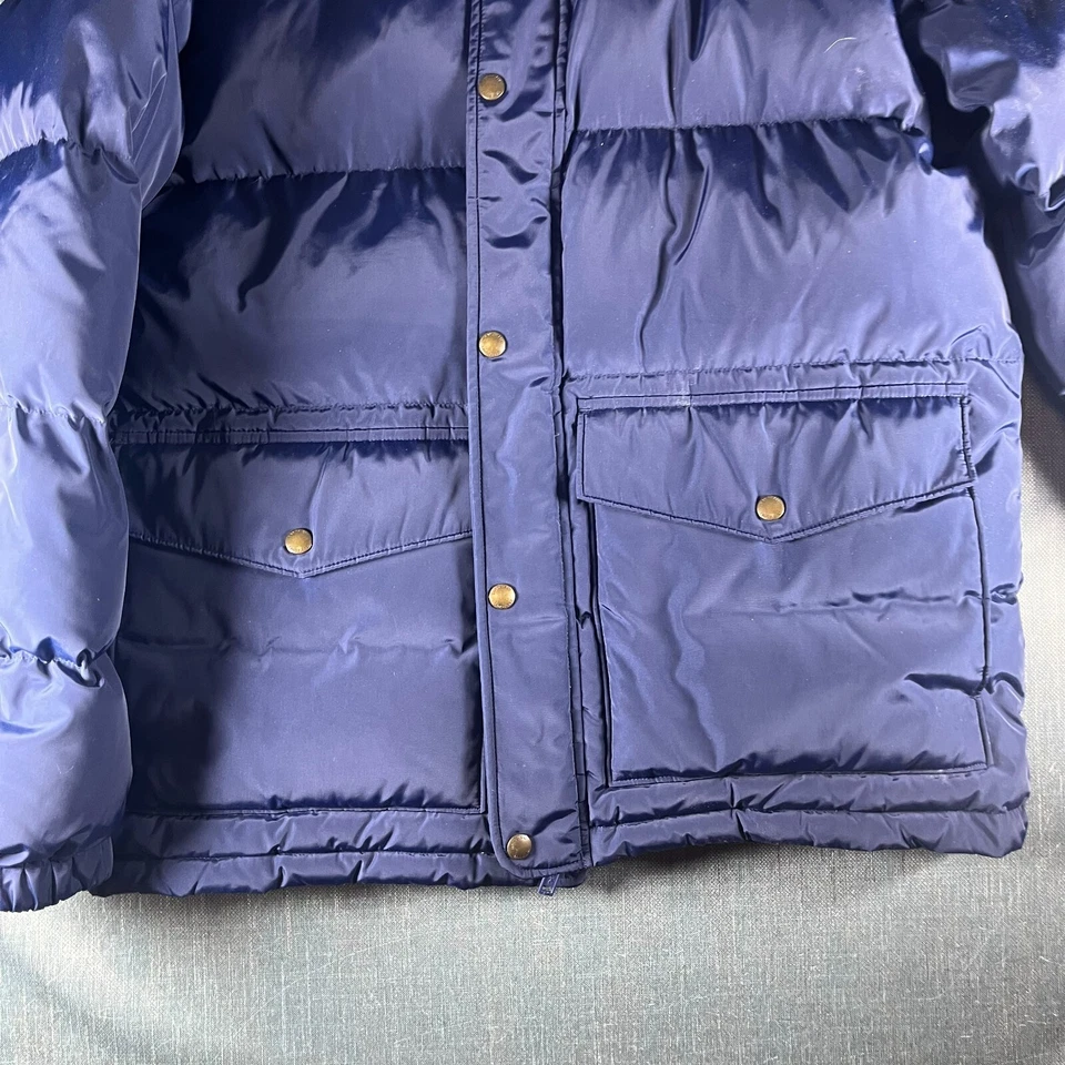 Lands End Mens Puffer Jacket Blue Long Sleeve Full Zip Size L 42-44 Polyester - Image 3 of 4