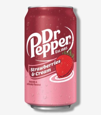 MHD: 18.10.2024 Dr Pepper Strawberries & Cream Softdrink USA inkl. Pfand 355ml