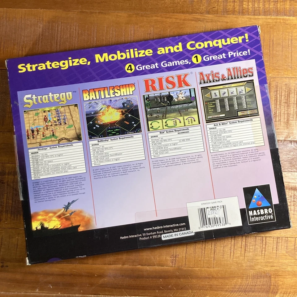 NEW Axis & Allies Risk Battleship Stratego Strategy Game Pack PC Hasbro Vintage - Image 2 of 4