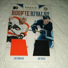 2012 ROOKIE RIVALRY Dual Jersey Zac Rinaldo Flyers, Joe Vitale Penguins #16