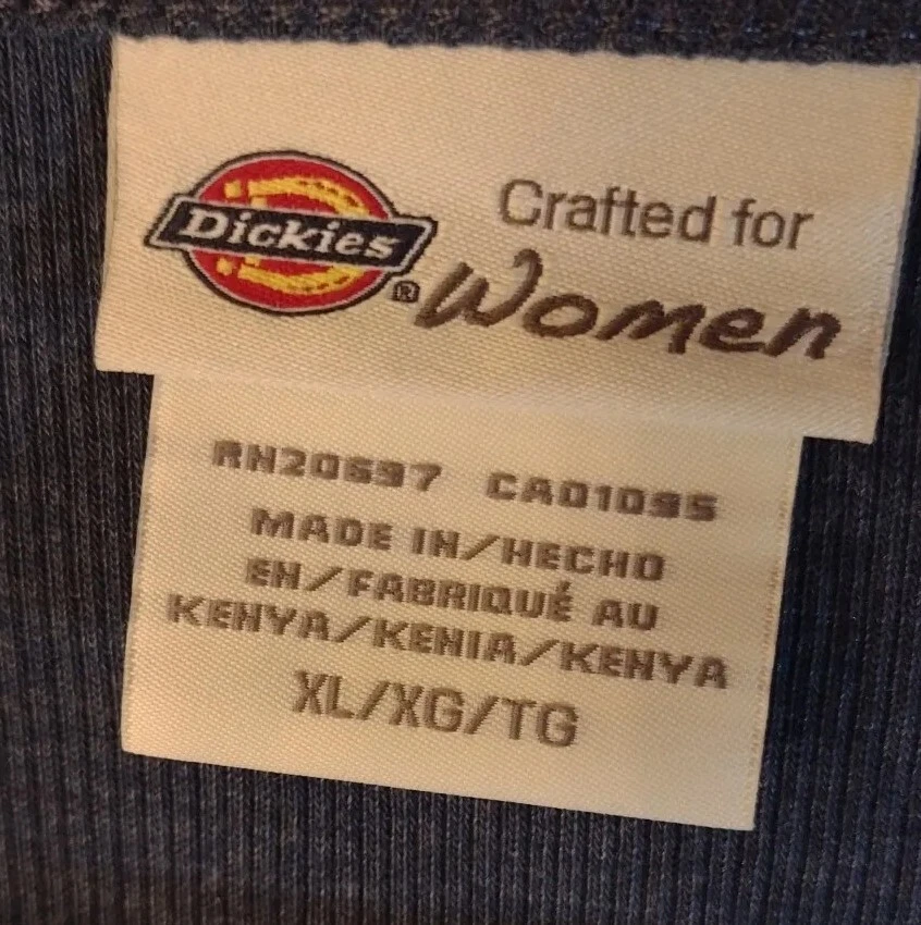 Pulôver feminino Dickies XL falso botão polo azul malha térmica manga longa #11V - Imagem 3 de 4