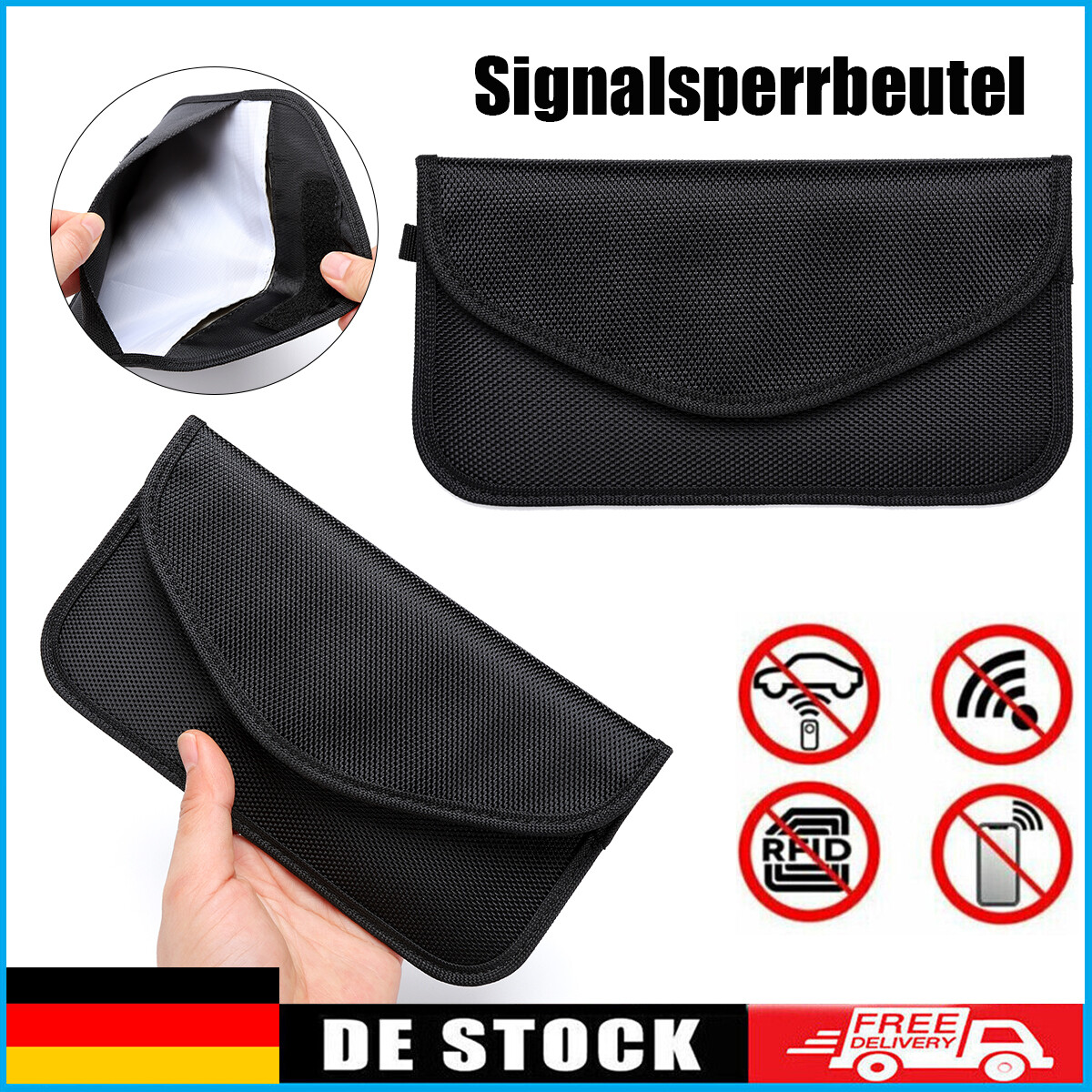 RFID Strahlenschutz-Tasche Handy Smartphone Schutzhülle Funk Stop No-Signal DE