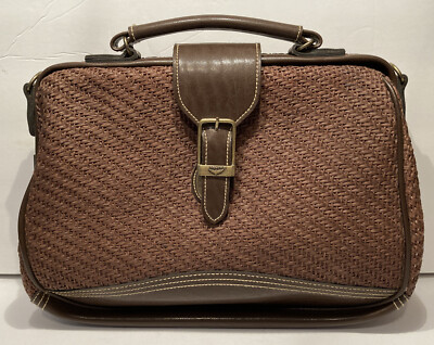 Capezio Brown Fully Lined Woven Pocketbook Purse Handbag Doctor Top x  12