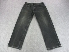 VINTAGE LA Gate Jeans Mens 38x30 Black Denim Skater Grunge Faded 90s Y2K