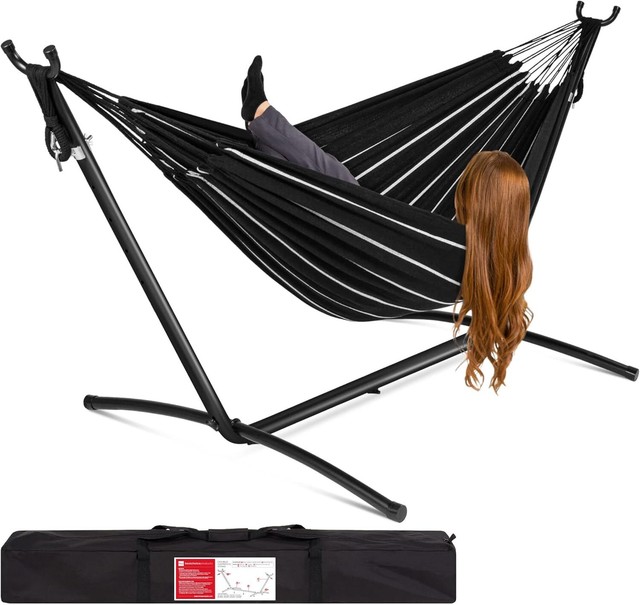 Best Choice Products 2-Person Brazilian-Style Double Hammock with Steel Stand (SKY6162)