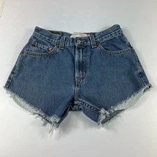 Levi's Jean Shorts Men's 27* 505 Straight Blue Faded Cut Off Denim Jorts Tag 29