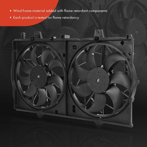 AC Condenser & Dual Cooling Fan Assembly Kit for Nissan Rogue 2014-2020 L4 2.5L - Picture 7 of 9