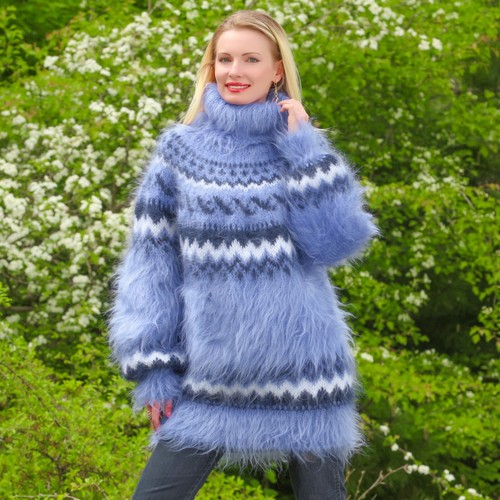 SUPERTANYA blue Nordic mohair sweater 