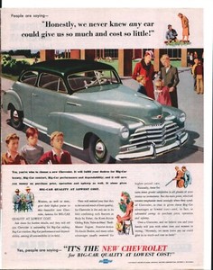 1948 CHEVROLET Original Vintage Auto Promo Ad