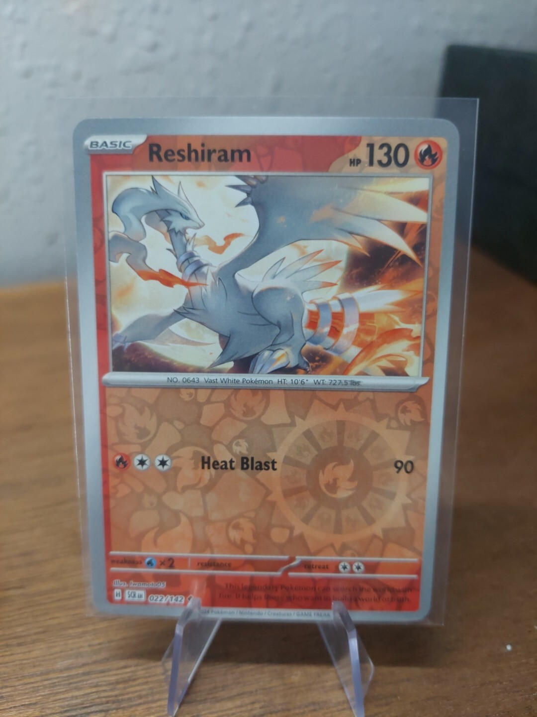 Reshiram - 022/142 Stellar Crown REVERSE Holo Pokemon - NM/MINT