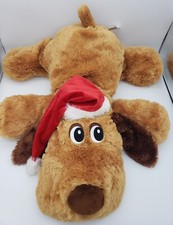 Dan Dee 26  Brown Floppy Puppy Dog Santa Hat Soft Plush Stuffed Toy Christmas