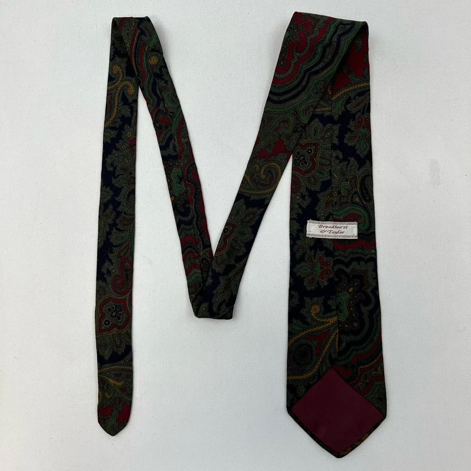 Corbata Broadhurst & Taylor Para Hombre Multicolor Paisley Tejida Clásica Foto 3 de 4