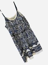 Maurices Women’s Spaghetti Strap BOHO Blue & White Sun Dress Size S