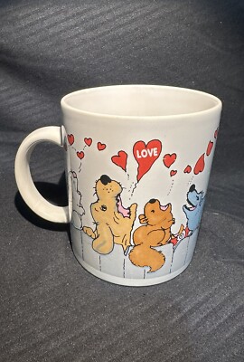 VNTG Valentines Love Animals Mug Cat Dog Bunny, Duck Squirrel Goose Pig Cow Frog