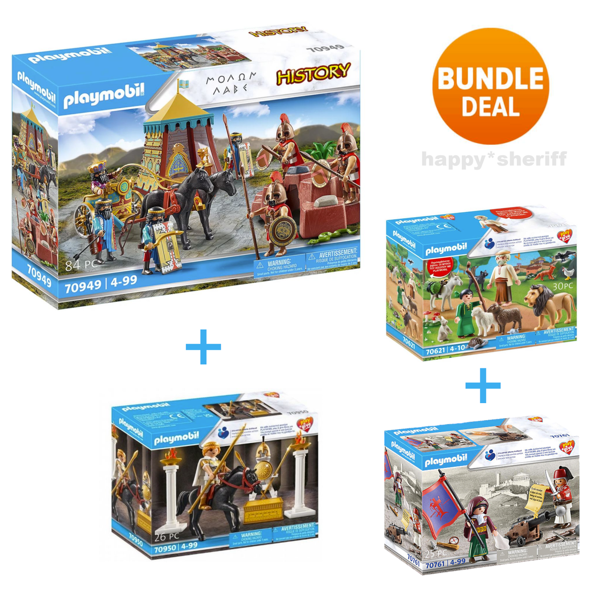 Playmobil Four Collectible Sets 70949 and 70950 and 70621 and