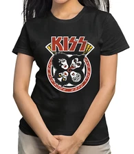 KISS FACE BAND ROCK AND ROLL AMERICA WOMENS T SHIRT