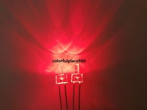 2mm Red Diffused LED Diodes Flat Top Leds Light Red Lens Free Shipping 100pcs