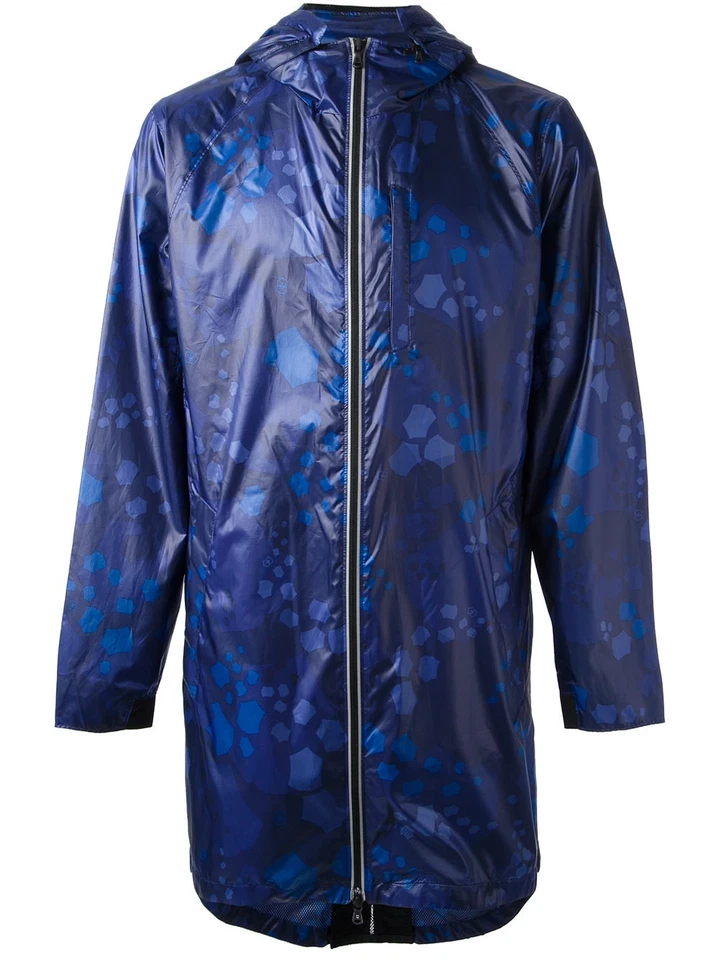 $460 NUEVO CON ETIQUETAS VICTORINOX Talla L PARKA IMPERMEABLE LIGERO ESTAMPADO CUMBRE AZUL MULTI Foto 4 de 4