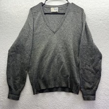 Pringle Sweater Mens 38/97 Gray Pure 100 Lambs Wool Made in Scotland Outdoor