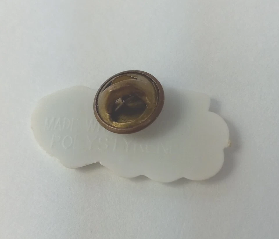 McDonalds Employee Pin Please Recycle Polystyrene White Blue Advertising Vtg - Image 3 of 4