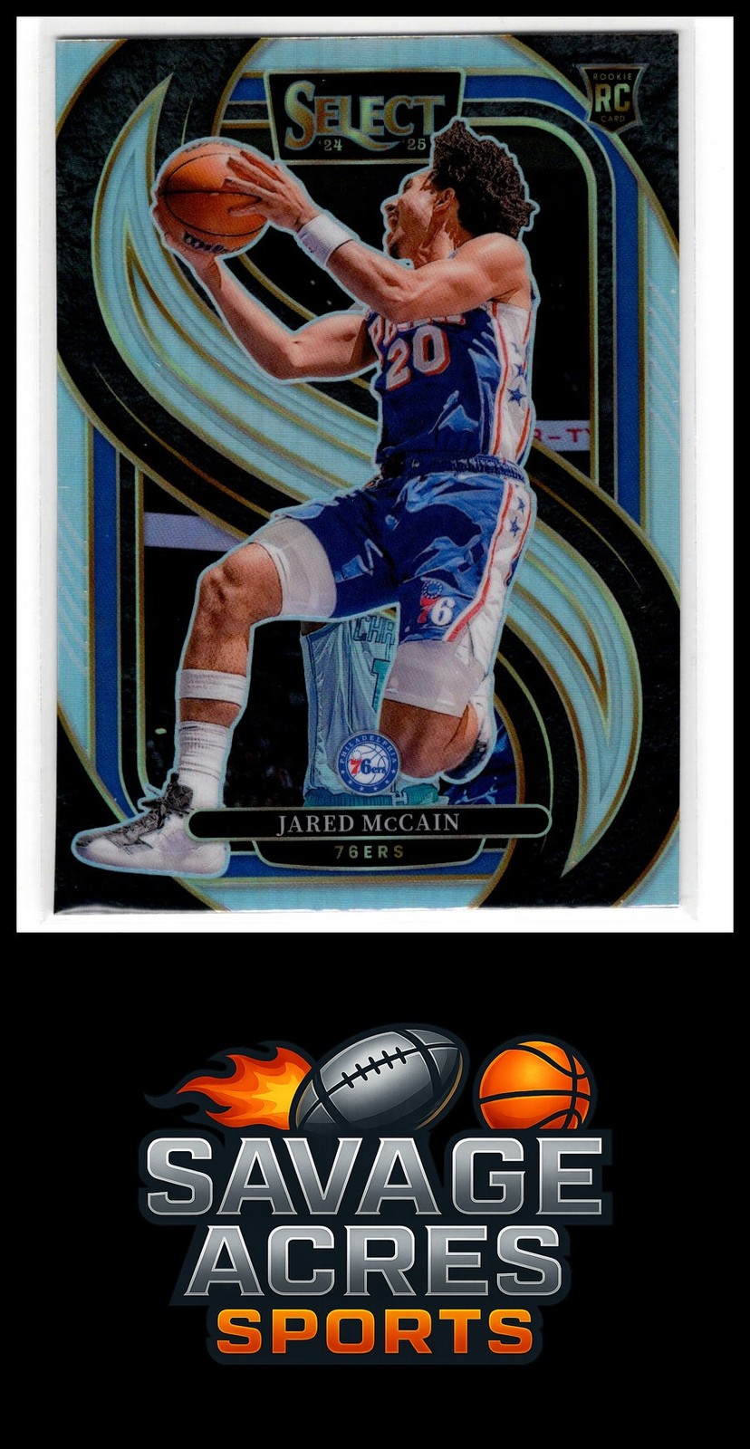 Jared McCain 2024-25 Panini Select Silver Prizm #184 RC Philadelphia 76ers