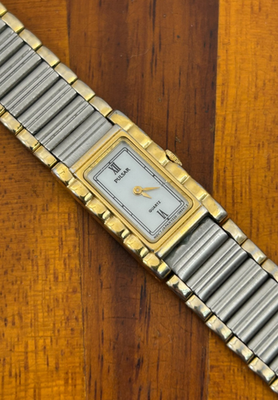 #ad #ad Vintage Pulsar Watch Women Two Tone Tank White Dial v220 6080 15mm New Battery $33.99