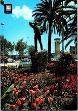 Malaga Spain Costa del Sol El Biznaguero Statue Flowers Continental Postcard
