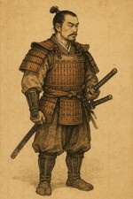 Japanischer Samurai Malerei Asien Asiatisch Gemälde Druck Kunst Bild Kunstdruck