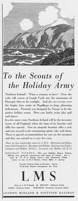 LMS London Scottish Midland Railway Nordirland Reisen - Vintage Werbung 1933